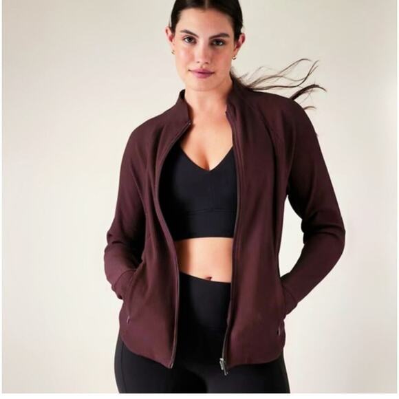 Athleta Jackets & Blazers - Athleta Salutation Ribbed Jacket womens size M Slate